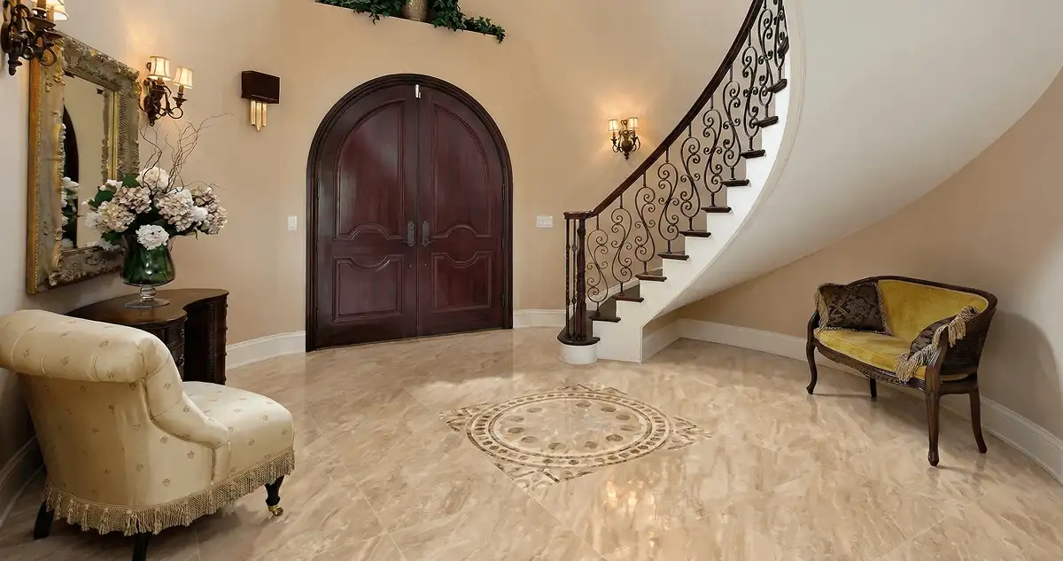 Entrance hall with professionally installed ceramic tile flooring in Santa Ana CA